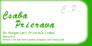 csaba prierava business card